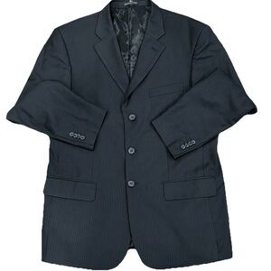 Tessori Men's Black Blazer Sport Coat Sz 40S Super 150 3 Button Dual Vented